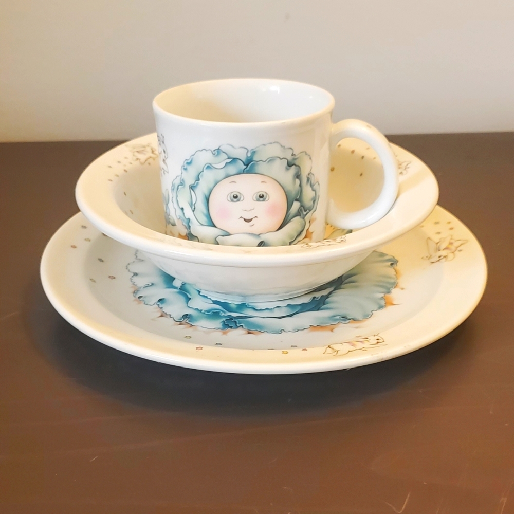 Cabbage Patch Kids 3 piece Royal Worcester Fine Porcelain  Made in England 1984